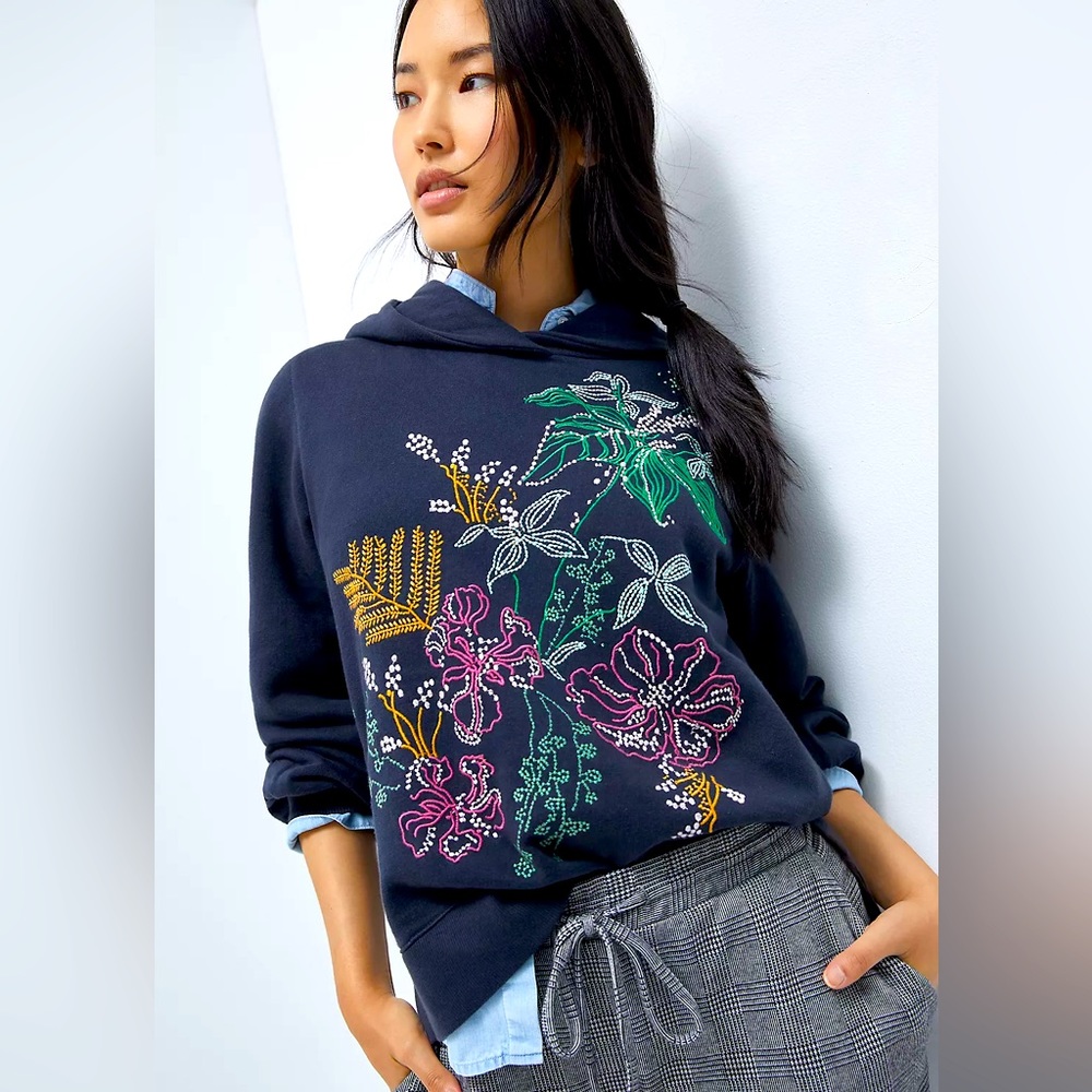 Anthropologie Maeve Zooey Embroidered sweatshirt
